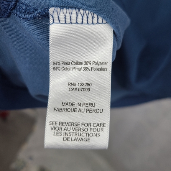 Travis Mathew blue striped details pima cotton blend polo shirt men's large - Picture 12 of 14